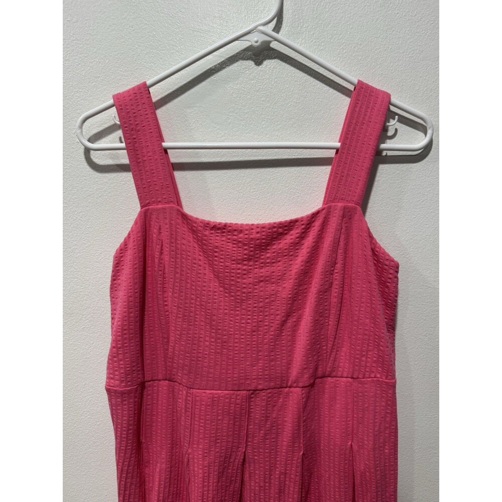 Boden Strappy Seersucker Midi Dress in Festival Pink Size 8R - Picture 5 of 10
